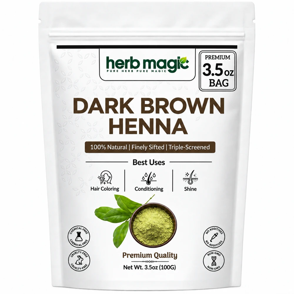 Herb Magic Dark Brown Henna, 3.5 oz / 100 g