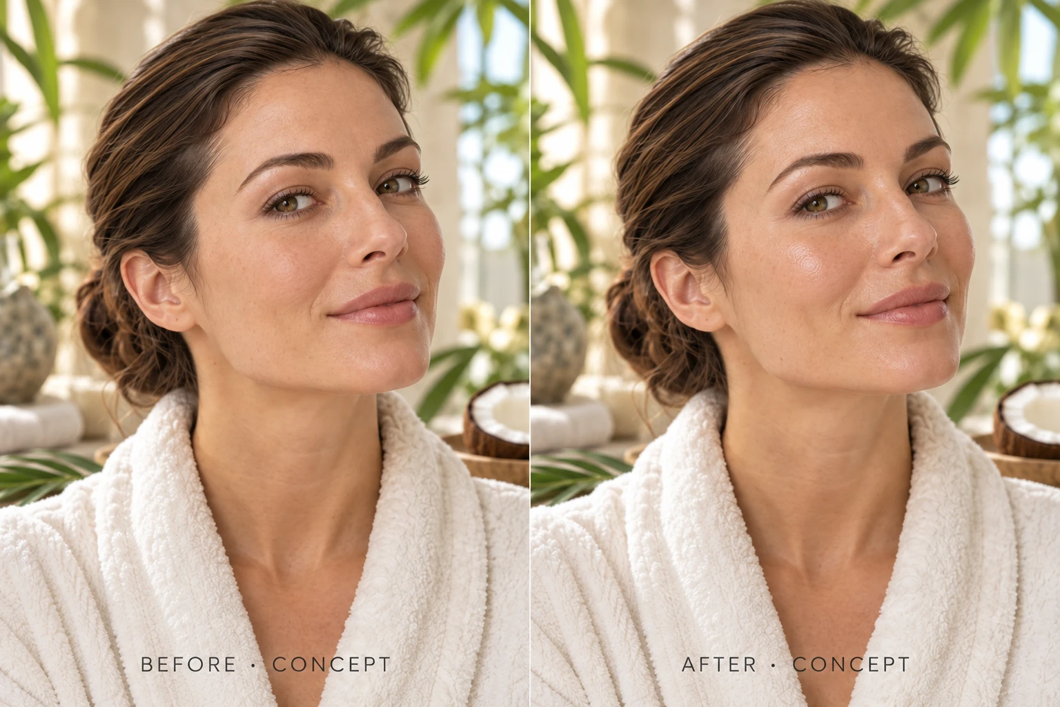 Activated Charcoal front before-and-after concept, not actual customer results